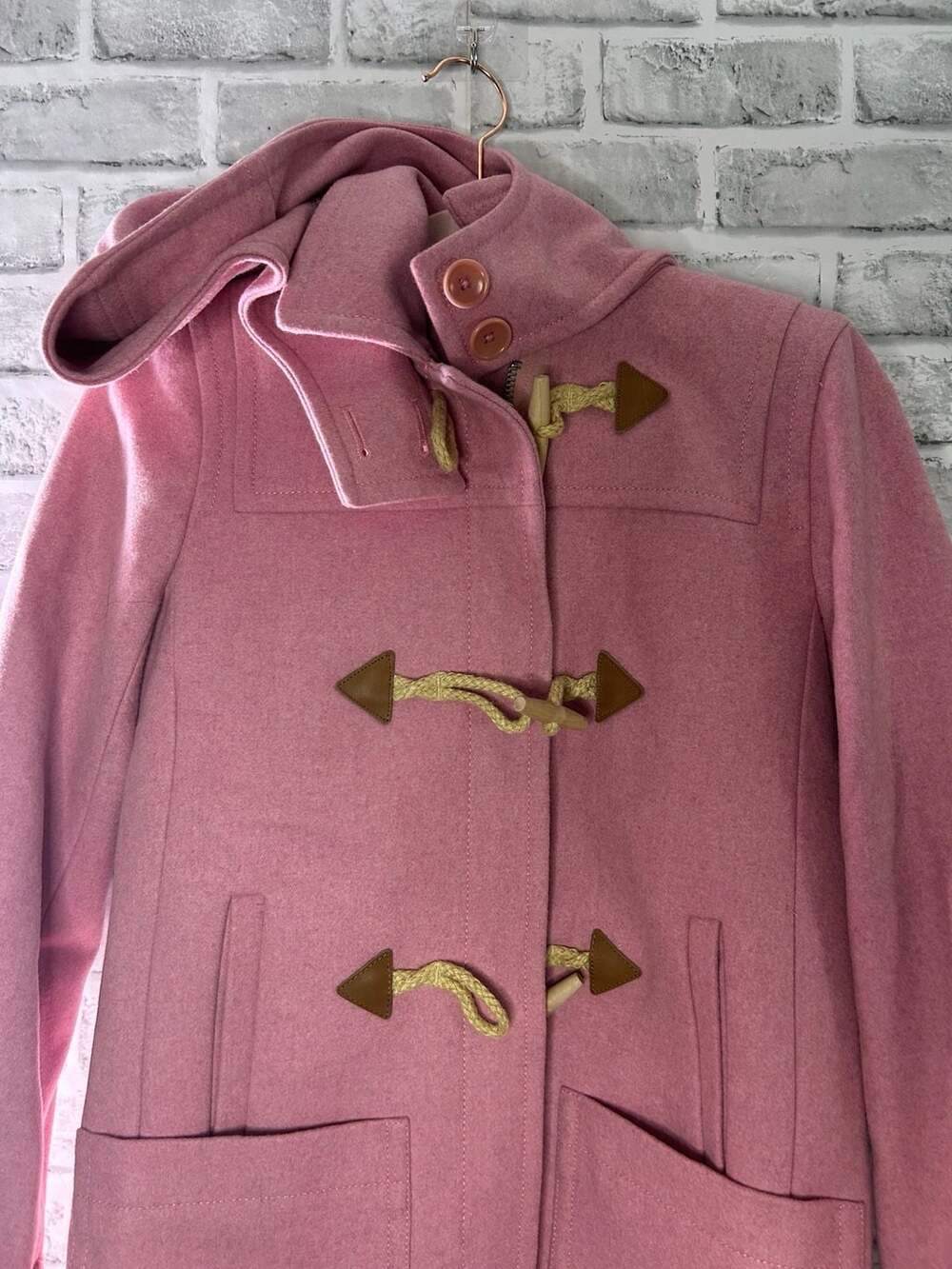 J.Crew Women's Melton Wool Hooded Toggle Coat in Blush Pink - Picture 2 of 3